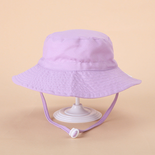 Kevään ja kesän uusi aurinkohattu miehille ja naisille, vauvan hengittävä, nopeasti kuivuva ranta-hattu, lasten aurinkosuoja säädettävä bucket-hattu Purple pattern S code (50)