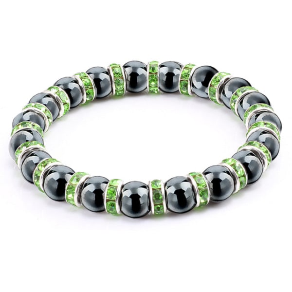 Naturlige hæmatitperlearmbånd til mænd Uden magnetisk sundhedsbeskyttelse Dame Smykker Charm Krystalsten Stretch Armbånd Bangle Yellow Silver