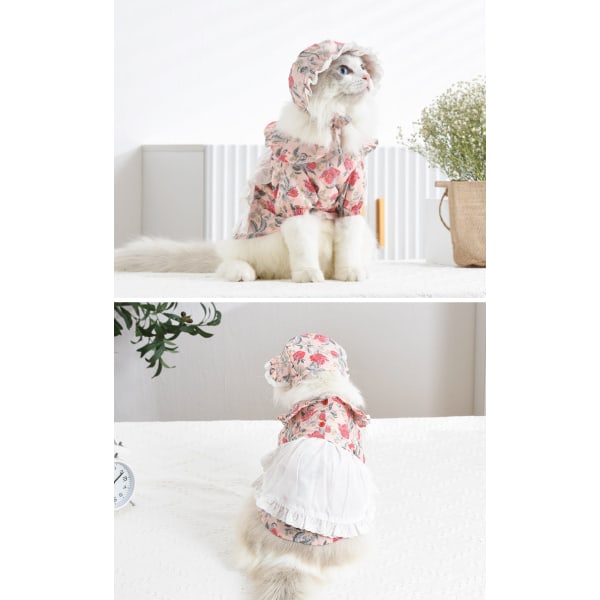 Husdjurskläder Hundkläder Husdjurskjol Kattkläder Maid skirt-pink S