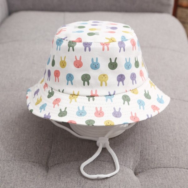 Sommar Baby Solhatt Barn Utomhus Anti UV-skydd Strandkepsar Fiskehink Hattar Barn Pojke Flicka Tecknad Fiskarhatt rabbit