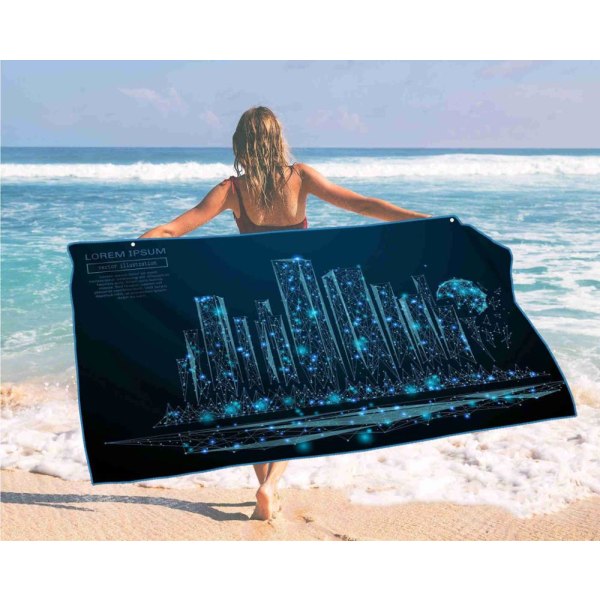 Coconut Tree Starry Sky Printed strandhandduk för vuxen Snabbtorkande Simning Surfdusch Handduk Resor Yoga Strandfilt 11 80x160cm