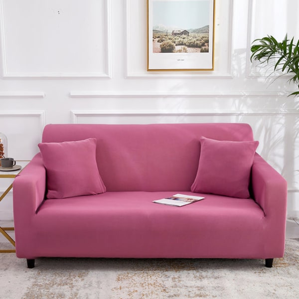 Elastiskt enfärgat sofföverdrag Stretch Tight Wrap Allomfattande sofföverdrag för vardagsrum funda soffa Sofföverdrag Fåtöljöverdrag Color 22 2-seater 145-185cm