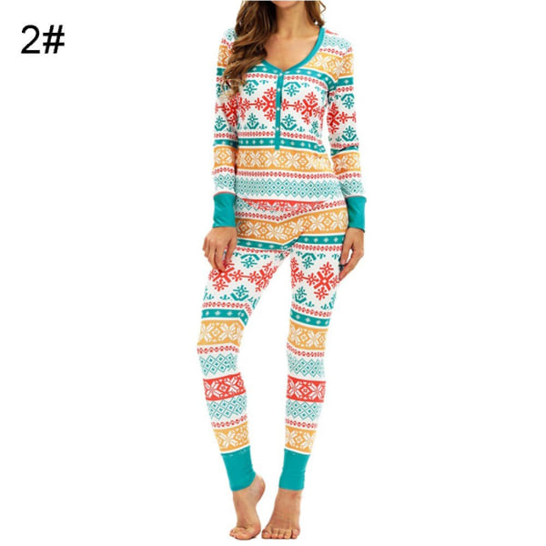 Julpyjamas Matchande Familj Pyjamas Dam Pyjamasset Topp Byxor Set Full Längd Regular Mjuka Tryckta Set Sovkläder Blue M