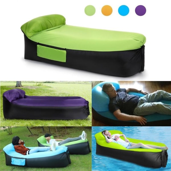 Lazy Sofa Lounger Luft Sofa Enhjørning Sækkestol Hurtig Oppustelig Udendørs Strand Lounger Purple