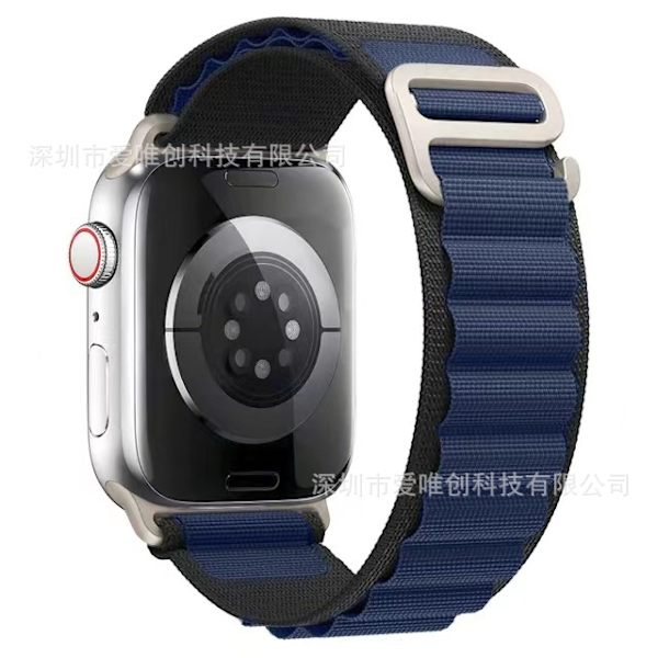Kellon ranneke Apple Watch iWatchille 1-9 sukupolville: 42-44-45-49mm/s10 46mm Musta keskiyön sinisellä