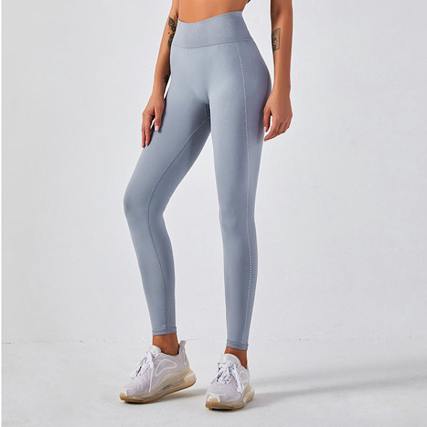 Joogahousut Korkea Vyötärö Push Up Joustavat Treenileggingsit Naisille Gray f L