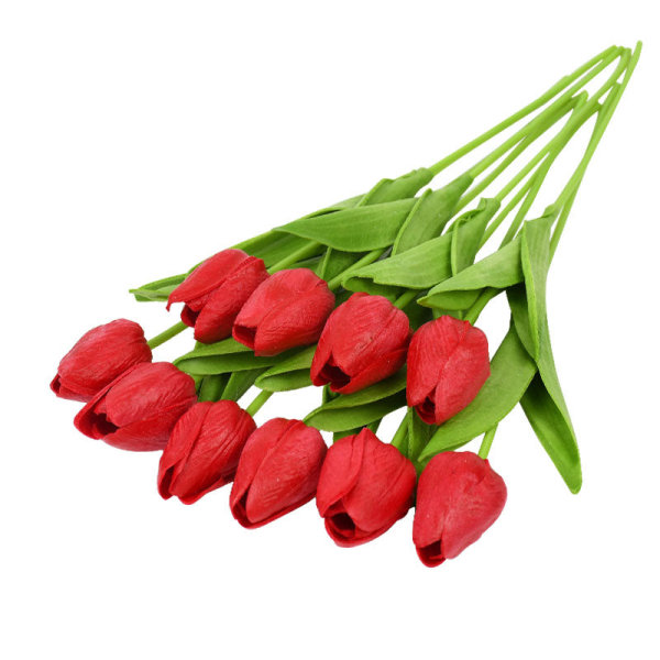 10 st Tulpan Konstgjord Blomma Real Touch Konstgjord Bukett Falsk Blomma för Bröllopsdekoration Blommor Hem Trädgård Dekor G