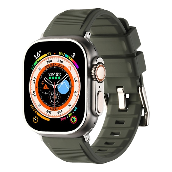 Kellon ranneke Apple Watch iWatch 42/44/45/49/46mm 0. sukupolven tummanvihreä