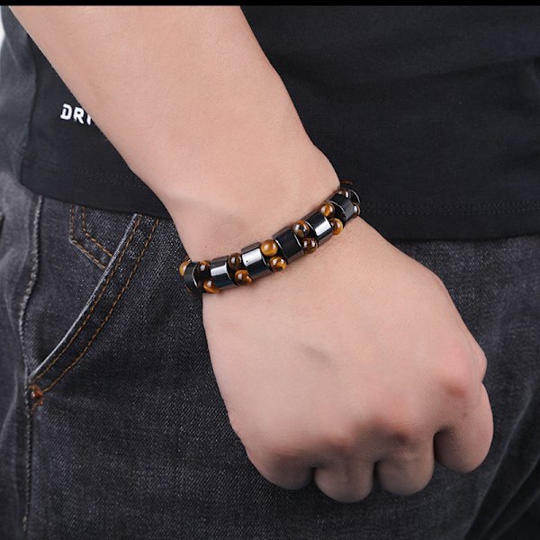 Hematit Tigeröga Armband Handgjort Pärlarmband Trendigt Armband för Vuxna Män Haematite, tigereye