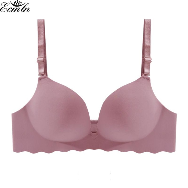 Seamless BH med vågigt mönster i ett stycke för dam, plus size, push up-bralette, lätt och andningsbar underkläder Light green 36/80BC