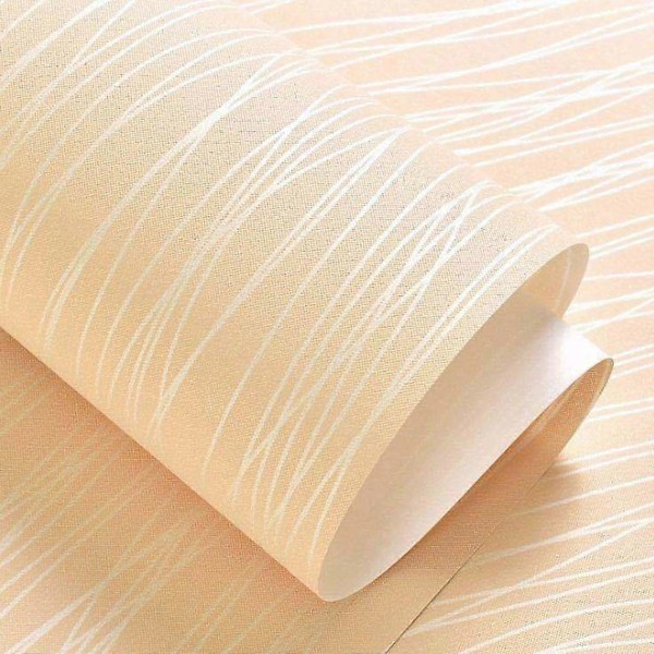 Moderne Simpel Nonwoven 3d Tapetrulle Glitter Metallisk Stribe Tekstur Himmelblå Flocking Stribe Tapet Til Soveværelse Stue 3D Beige 3D Beige