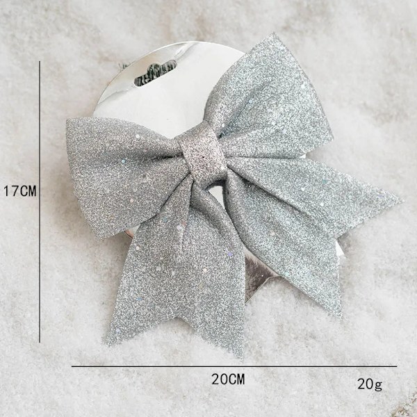Joulupallo Maalattu Pallo Kultainen Hopeinen Samppanja Glitter Tähtiä Joulukuusi Ripustus Ikkunakoriste Pieniä Lahjoja Leluja Silver bow