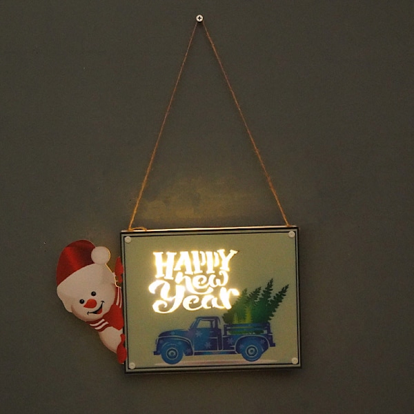 Juldekoration Dörrskylt LED-ljus Fest Samling Nyår Helg Rekvisita Väggdekorationer SD-02B small Happy new year
