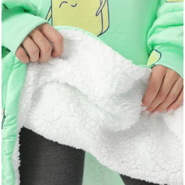 Tæppe med Ærmer Kvinder Oversized Hættetrøje Fleece Varm Hættetrøjer Sweatshirts Kæmpe TV Tæppe Kvinder Hættetrøje Morgenkåbe Avocado One Size