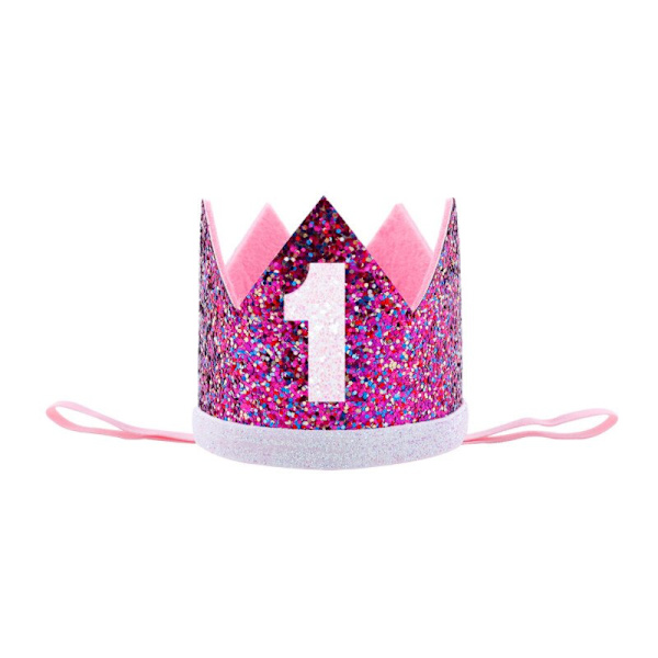 1/2/3 Födelsedagshatt Baby Shower Dekorativa Mössor Hårband Grattis på födelsedagen Baby Prinsesskrona 1:a 2:a 3:e År Gamla Barn Håraccessoarer K