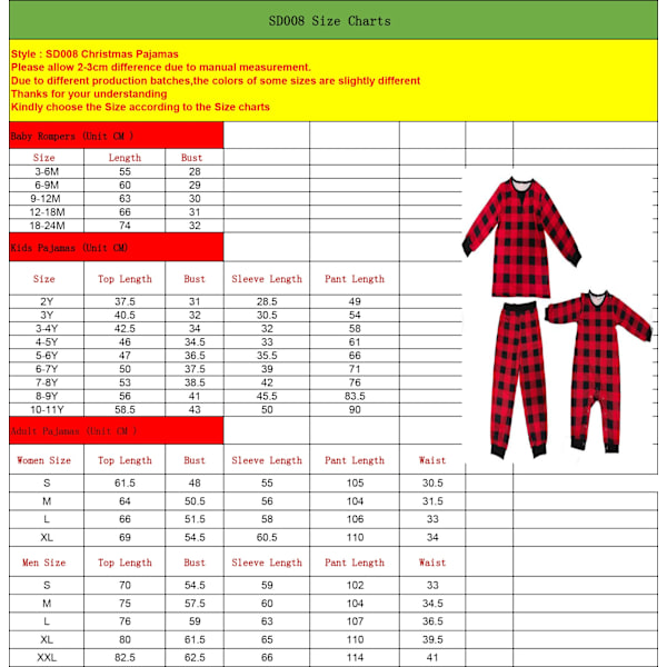 Julpyjamas Matchande Familj Pyjamas Stil Förälder-Barn Set Höst och Vinter Dam Lös Hemmakläder Pyjamas Dam SD009 儿童6Y
