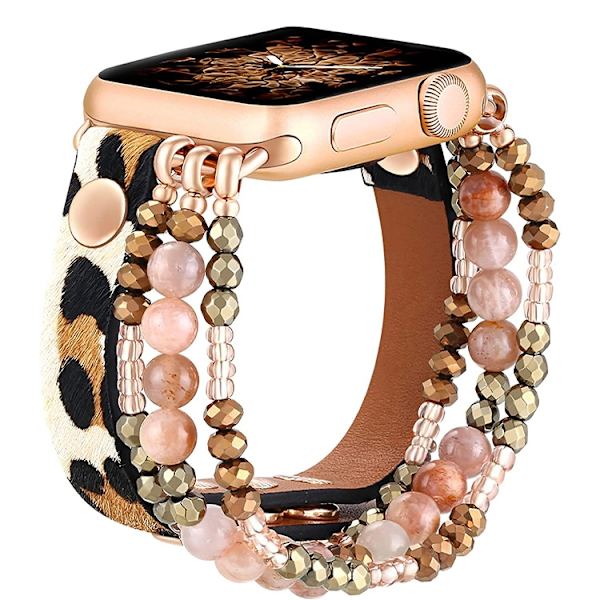 Kellon ranneke Apple Watch iWatch 38-40-41mm Ruskea Leopardikuvio