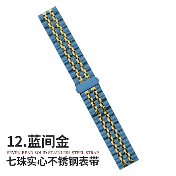 Klockarmband för Apple Watch iWatch för 38/40/41mm blått och guld hoppspänne