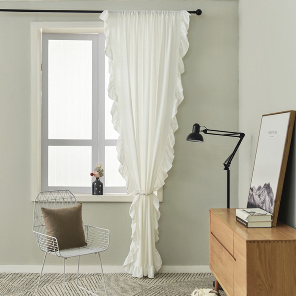 Rufsig gardin Halvljus skugga Sovrum Vardagsrum burspråk Krokgardin White Lotus hook curtain 150 width * 180CM height