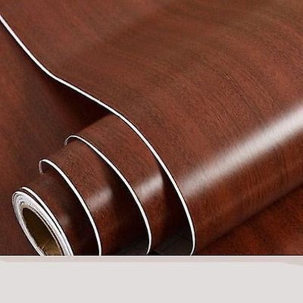 Vanntett Vinyltapetrull med trestruktur Dekorativt klistremerke Rød lønn Tapet 40cm x 1m Red maple Wallpaper 40cm x 1m