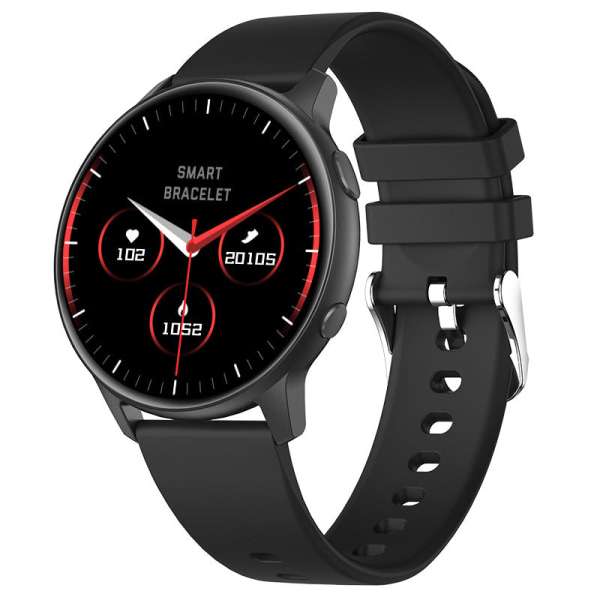 1,28-tums Full Touch rund skärm Smart Wear Blood Oxygen Detection Student Smart Watch Black