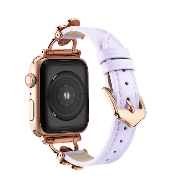 Kellon ranneke Apple Watch iWatch 42/44/45/49mm Ruusukulta Liitin Yksivärinen Violetti