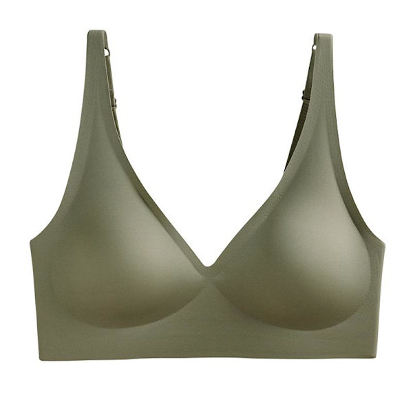 Japansk SUJI Osynlig-knapp Svart-teknologi BH Spårlösa Underkläder Damer Ingen Stålring Liten Byst Samlad Justering Beige XL(85ABC)