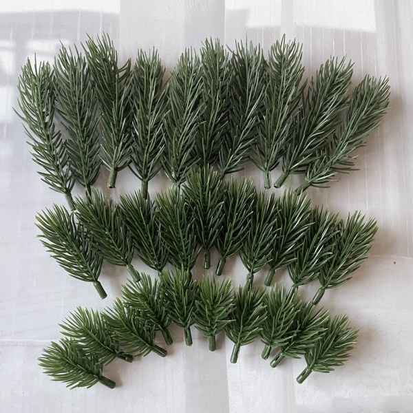 10 st tallgrenar konstgjorda falska växter konstgjorda blomgren julfest dekoration DIY-tillbehör Bukett presentförpackning green 9cm