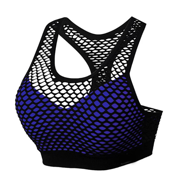 Verkkokankainen urheiluliivi, avoin urheilutoppi, saumattomat fitness-joogaliivit, naisten kuntosalitoppi, pehmustettu juoksuliivi, iskunkestävä push-up crop top Red Free Size