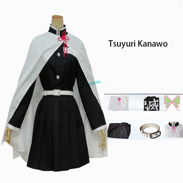 Anime Demon Slayer: Kimetsu No Yaiba Zenitsu Giyu Tanjirou Kamado Nezuko Cosplay Kimono Uniform Cosplay-dräkt för barn och vuxna Kochou Shinobu Kids 100