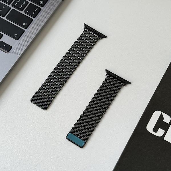 Klockarmband för Apple Watch iWatch 42/44/45/49 S10 46mm universal kolfibertwill