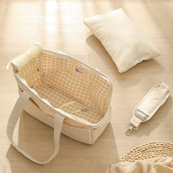 Bärväska för valp, portabel axelväska, handväska, hund, katt, chihuahua, yorkshire, tillbehör, lämplig för små hundar, bärväskor Beige with Mat L