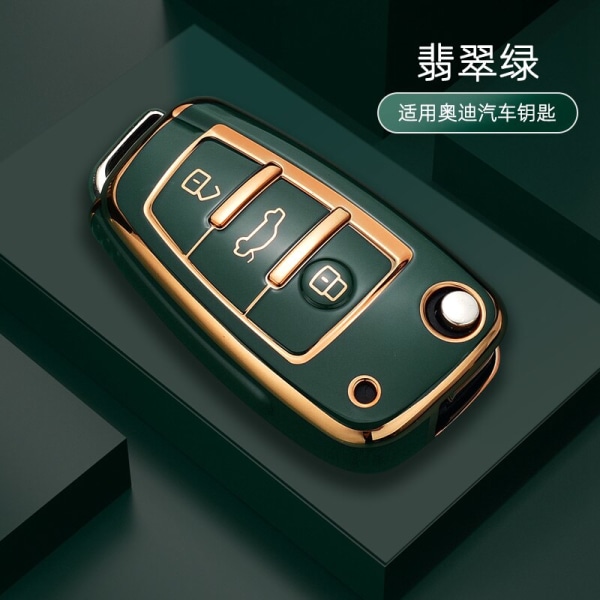 TPU Bil Nøgle Etui Cover Nøgle Skaller Til A1 A3 8P 8L A4 A5 B6 B7 A6 A7 C5 C6 4F Q3 Q5 Q7 TT S3 S4 S6 RS Holder Tilbehør Dark Green