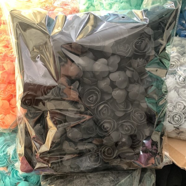 50/100/200/500 kpl 3 cm Vaahtoruusu Nallekarhulle Keinotekoiset Kukat DIY Lahjat Laatikko Häät Koristeellinen Joulu Kodin Sisustus 20 Väriä Grey 100