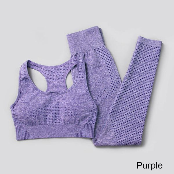 Yoga Set Träningskläder Sportkläder Gym Kläder Fitness Leggings Toppar För Kvinnor 3 pcs set wine red M