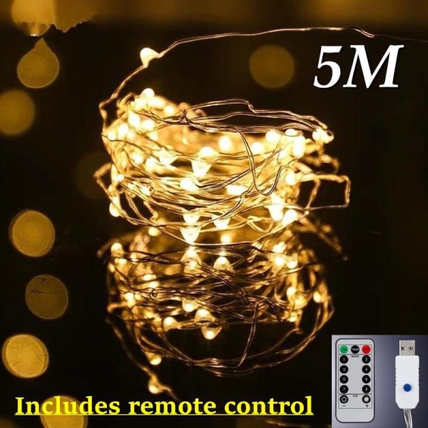 3 STK Stjerneklart Romantisk LED Gardinlys til Juletræ/gave/Hjem/Guirlande/Dekoration White 20M