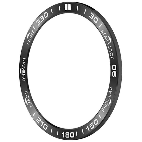 Til Garmin Fenix 8 Solar 51mm Rustfrit Stål Bezel Ridsefast Beskyttelsesring - Sort+Rød Black+White