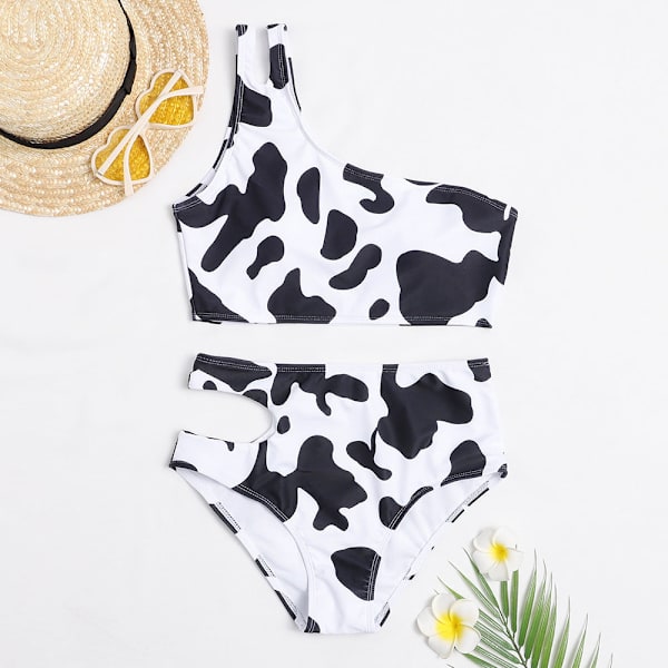 Uimapuku Seksikäs Korkea Vyötärö Monivärinen Painettu Bikini Naisten Fissio Uimapuku Bikini Cows pattern S