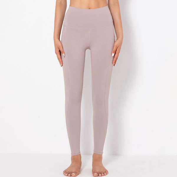 Lulu Dobbeltsidige Børstet Yogabukser Dame Høy Elastisk Naken Følelse Fitness Niende Høy Midje Hofteløft Yogabukser 6561 trousers-cameo Brown M
