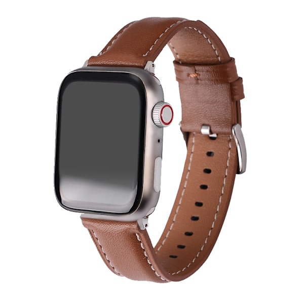 Kellon ranneke Apple Watch iWatch 42/44/45/49mm -liittimellä Tavallinen solki vaaleanruskea mikrokuitu