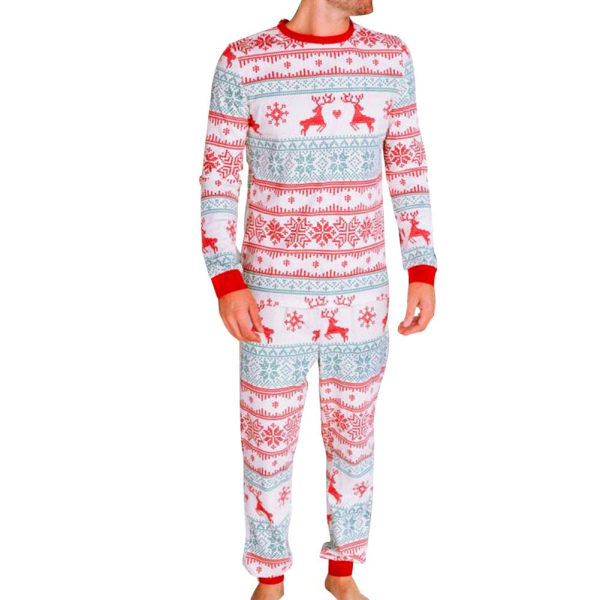 Julpyjamas Matchande familjepyjamas Pyjamas Förälder-barn outfit för hjortrenar Printed långärmad t-shirt och loungekläder women M