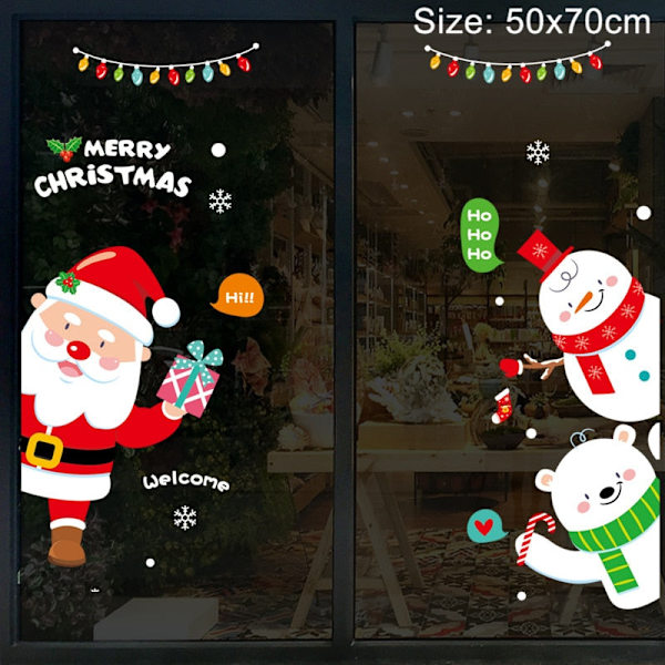 Jultomte Jultåg Fönsterdekaler God Jul Dekorationer för Hemmet Navidad 2023 Julpynt Gott Nytt År 2023 08