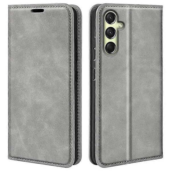 Kompatibelt Skal för Samsung Galaxy A16 5G / A16 4G - Plånboksfodral i Läder med Hudkänsla Grey