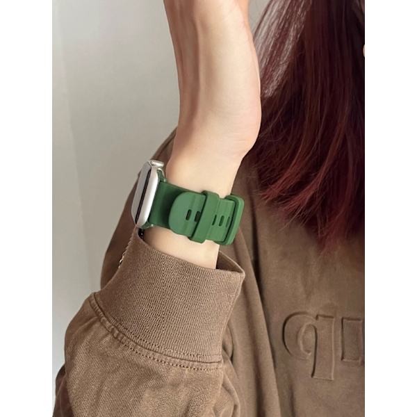 Kellon ranneke Apple Watch iWatch S10 46mm vihreä säleikköaalto silikoni