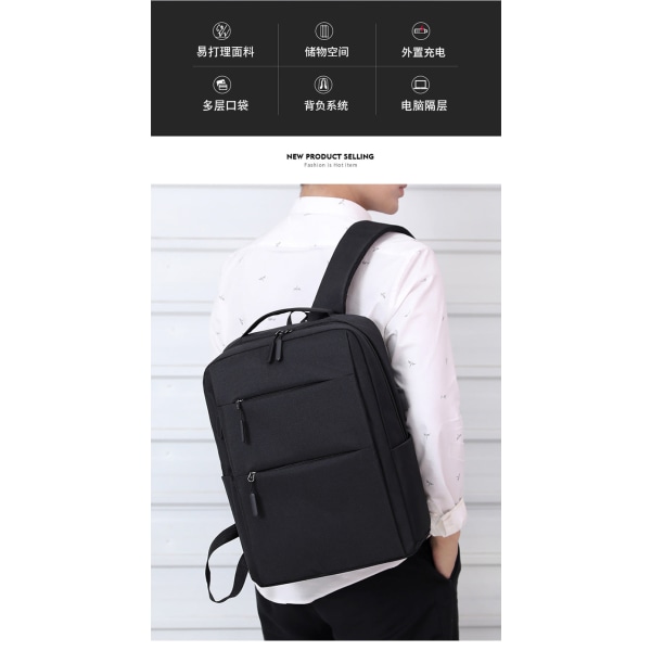 Canvas-reppu ulkoiluun ja vapaa-aikaan Grey 15.6in