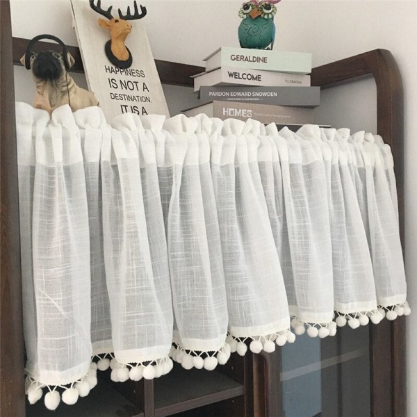 Køkkenskab Gardiner Støvtæt Halvgardin Garderobeskab Overtræk til Karnap Korte Gardiner Dør Partition Skab Drapering A cabinet curtain M 145X55cm