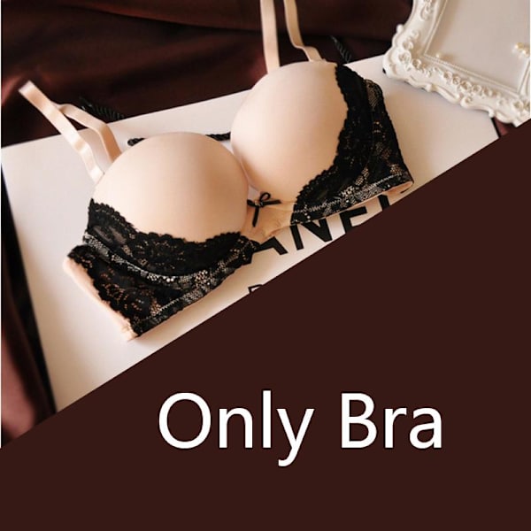 Blonde BH Sexet Push Up BH'er Til Kvinder Mode Kvinde Bøjle Blomster Bralette Samlende Messingiere Beige 32B