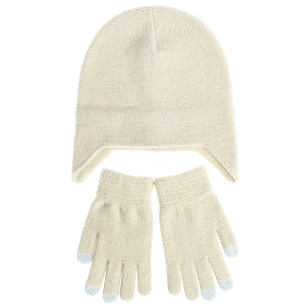 Utomhus Hatt Handskar Tvådelat Set Dam Fleece Öronskydd Mössa Handskar Hatt Set #5 light gray