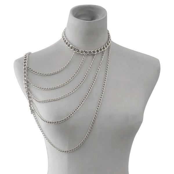 Halskedja Nyckelben Halsband Sexig Geometrisk U-formad Tofs Axel Kroppskedjor One or five layers of white K 0795