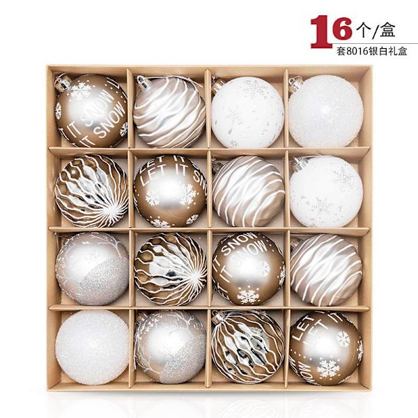 Yinhao Julekule 16 8cm Plast Julefargekule Juletre Anheng Ornament Hengende Ornamenter Red and White